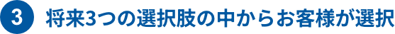 3.将来3つの選択肢の中からお客様が選択