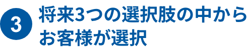 3.将来3つの選択肢の中からお客様が選択